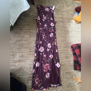 Floral Maxi Dress in Plum
